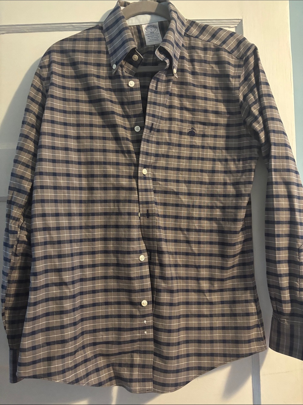 Brooks Brothers Plaid Button-Down Shirt in Blue and Tan